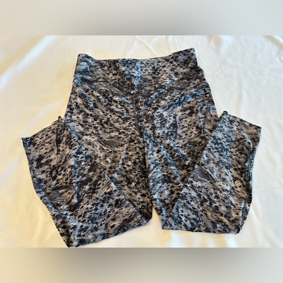 Lululemon Women Workout Tights Grey and Black Speckled Size 10 - Picture 1 of 4